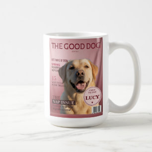 Benutzerdefiniertes Hund-Foto-Magazin-Cover Rosa M Kaffeetasse