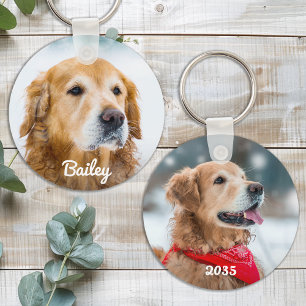 Benutzerdefiniertes Hund Foto Personalisierter Nam Schlüsselanhänger