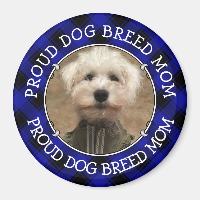 Benutzerdefiniertes Hund Mama Vater Foto Rahmen Bl Magnet (Vorne)