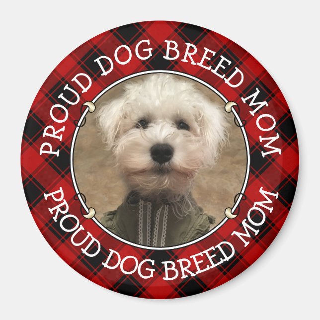 Benutzerdefiniertes Hund Mama Vater Foto Rahmen ro Magnet (Vorne)