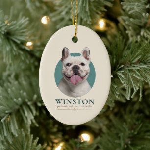 Benutzerdefiniertes Hunde-Foto & Name Keramik Ornament