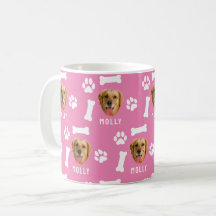 Benutzerdefiniertes Hunde-Foto & Name Pink