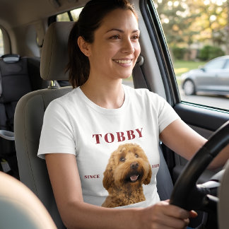 Benutzerdefiniertes Hunde-Foto & Name T-Shirt
