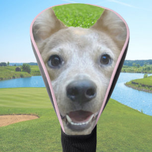 Benutzerdefiniertes Hunde-Foto Rosa personalisiert Golf Headcover