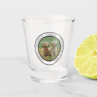 Benutzerdefiniertes Hunde-Hochzeitsgeschenk Hund d Schnapsglas