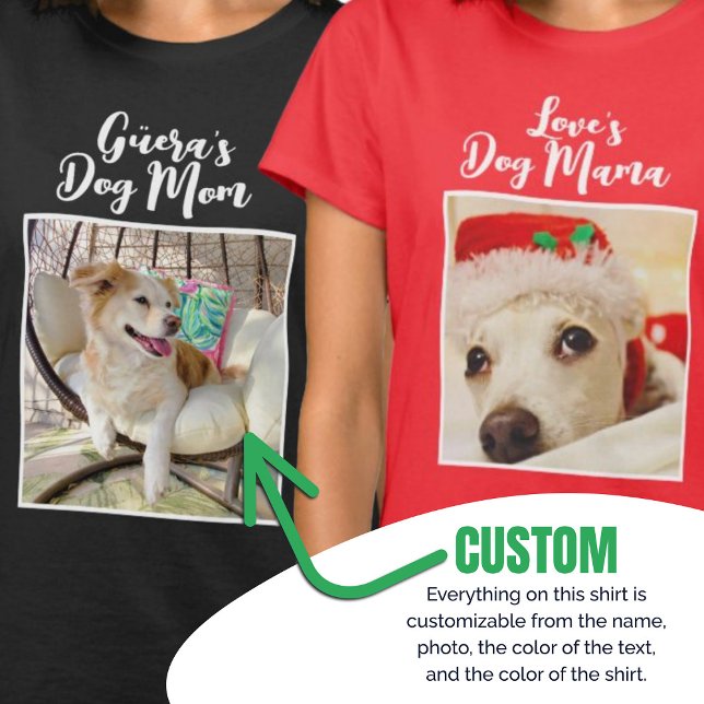 Benutzerdefiniertes Hunde-Mama-Shirt mit Personali T-Shirt (Custom Dog Mom Shirt with Personalized Photo)