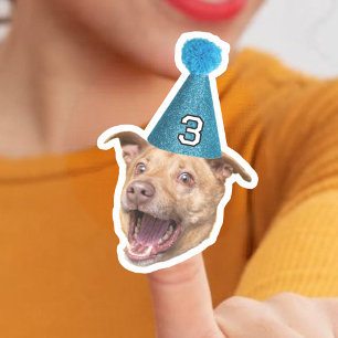 Benutzerdefiniertes Hundegesicht Foto mit altersbe Aufkleber