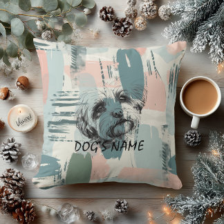 Benutzerdefiniertes Hundeporträt-Abstraktes-Pinsel Kissen