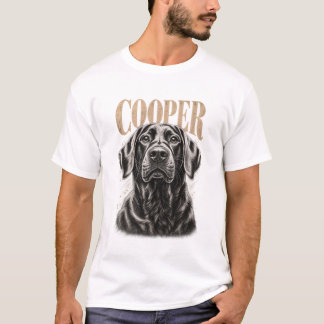 Benutzerdefiniertes Hundeporträt im Vintage-Gravur T-Shirt