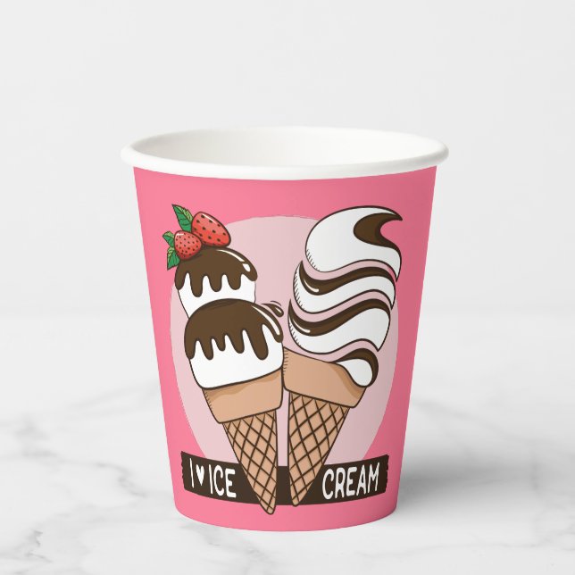 Benutzerdefiniertes Ice Creme Lover Pappbecher (Vorderseite)