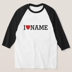 Benutzerdefiniertes Ich Liebe Name Weißes Shirt Se