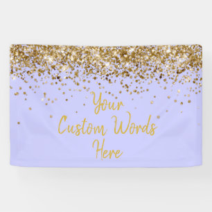 Benutzerdefiniertes Immergrün Lila Gold Geburtstag Banner