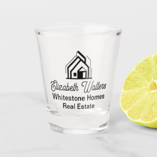 Benutzerdefiniertes Immobilienmakler-Logo für Immo Schnapsglas