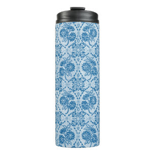 Benutzerdefiniertes Indigo Blue Floral Imitate Spi Thermosbecher