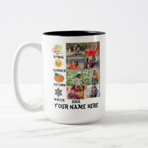 Benutzerdefiniertes Instagram 8 Foto Collections J Zweifarbige Tasse