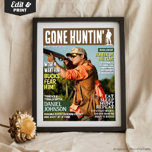 Benutzerdefiniertes Jagdmagazin-Cover, Lustige Jag Poster