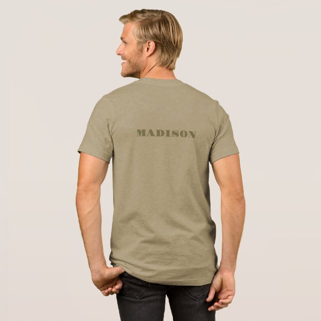 Benutzerdefiniertes Jahr, Text und Name Tri-Blend Shirt (Rückseite voll)