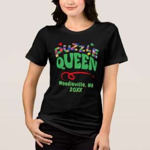 Benutzerdefiniertes Jigsaw Puzzle Queen Location D Tri-Blend Shirt