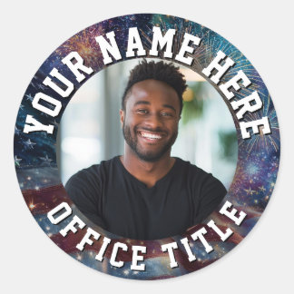 Benutzerdefiniertes Kampagnenfoto Runder Aufkleber