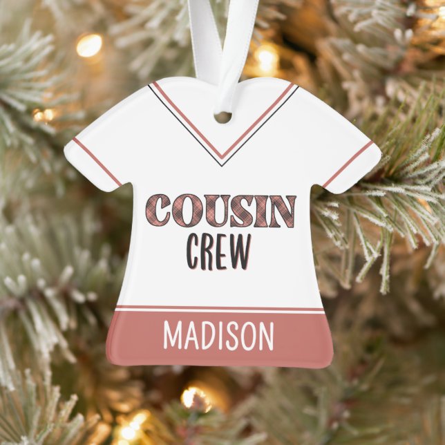 Benutzerdefiniertes Karomuster Cousin Crew Cousin  Ornament (Baum)