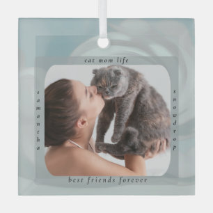 Benutzerdefiniertes Katze-Mama-Leben Haustier-Foto Ornament Aus Glas