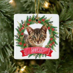 Benutzerdefiniertes Katzenfoto Keramikornament