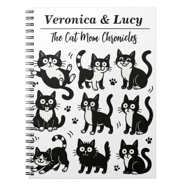 Benutzerdefiniertes Katzenmutter-Notizbuch – Lusti Notizblock (Vorderseite)