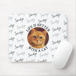 Benutzerdefiniertes Katzennamensmuster mit Foto we Mousepad