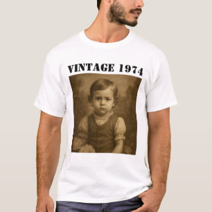 Benutzerdefiniertes Kinderfoto & Jahr Vintage Pers T-Shirt