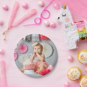Benutzerdefiniertes Kindergeburtstag-Foto Pappteller