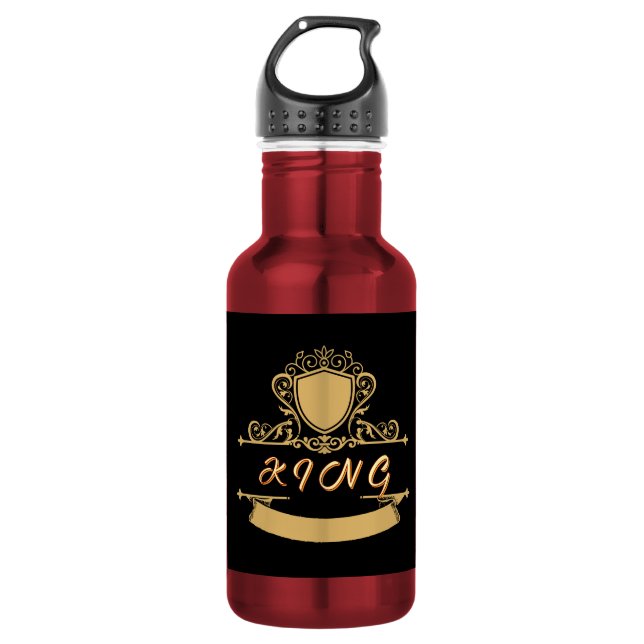 Benutzerdefiniertes KING Golden Shield Emblem Hydr Edelstahlflasche (Vorderseite)