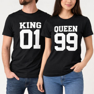 Benutzerdefiniertes King Queen Matching Jersey T-S T-Shirt