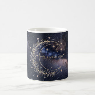 Benutzerdefiniertes Kissen Mystischer Mond und Ste Kaffeetasse