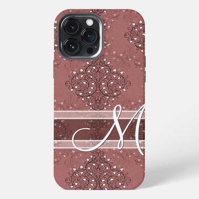 Benutzerdefiniertes Klassisches Monogramm Chic Flo iPhone Hülle (Rückseite)