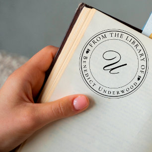 Benutzerdefiniertes Klassisches Monogramm Ex Libri Permastempel