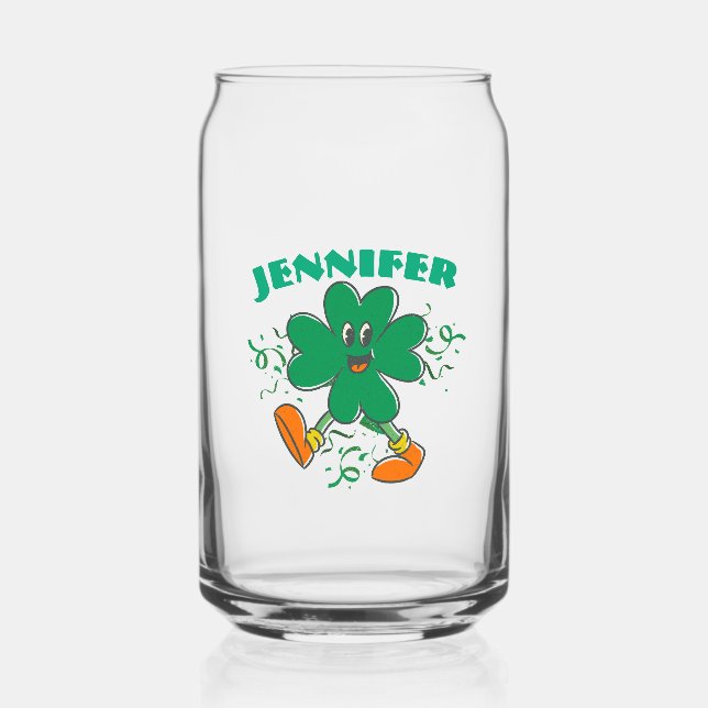 Benutzerdefiniertes Kleeblatt, Personalisierter Vo Dosenglas (Vorderseite)