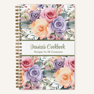Benutzerdefiniertes Kochbuch Rosa Blume Rezepte No Notizbuch