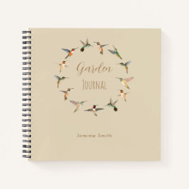 Benutzerdefiniertes Kolibris-Gartenjournal Notizbuch