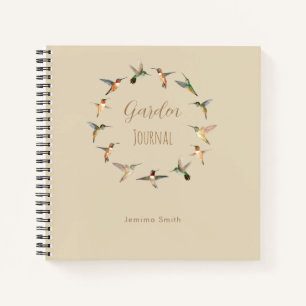 Benutzerdefiniertes Kolibris-Gartenjournal Notizbuch
