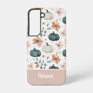 Benutzerdefiniertes Kürbis- und Blumenmuster Samsung Galaxy Hülle