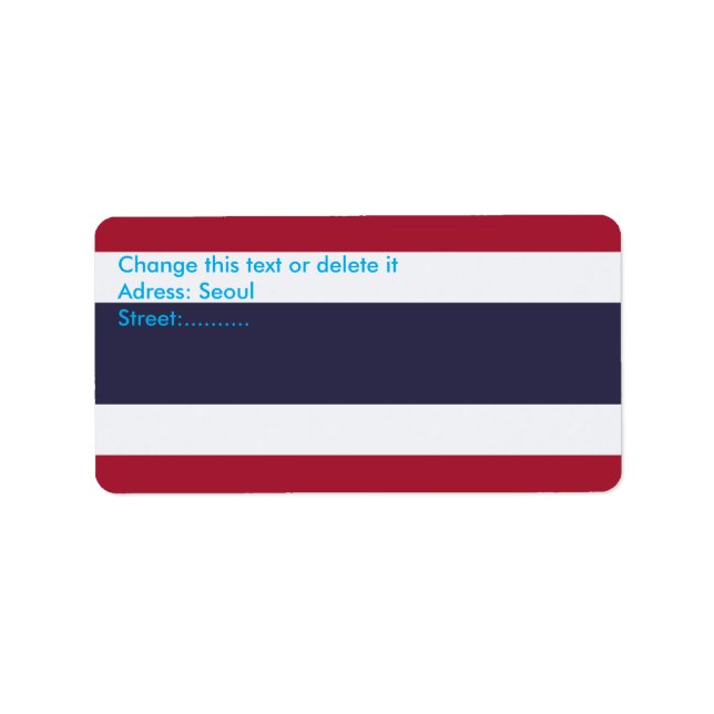 Benutzerdefiniertes Label mit der Flagge Thailands Adressaufkleber (Vorne)