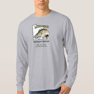 Benutzerdefiniertes Lake/ Datum Minnesota Walleye T-Shirt