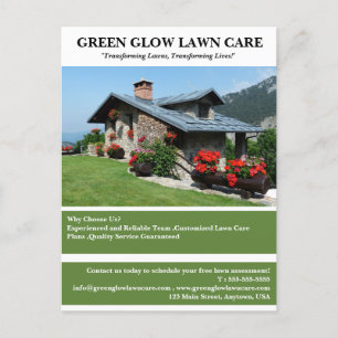 Benutzerdefiniertes Landscaping Lawn Care Business Postkarte