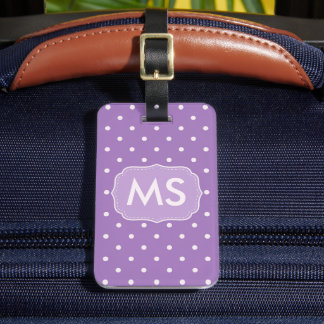 Benutzerdefiniertes Lavendel-Lila-Weiß-Polka-Dots- Gepäckanhänger