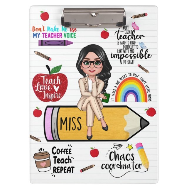 Benutzerdefiniertes Lehrer-Clip-Board – Geschenk z Klemmbrett (Vorderseite)