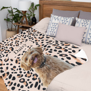 Benutzerdefiniertes Leopard Print Hund-Foto mit Na Fleecedecke
