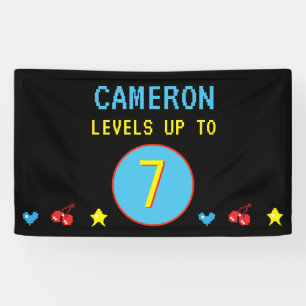 Benutzerdefiniertes Level Up Video Gamer 7. Geburt Banner