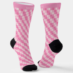 Benutzerdefiniertes Licht Weiches Pastell Rosa Wei Socken