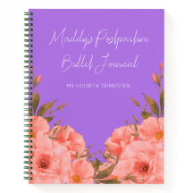 Benutzerdefiniertes lila Blumen Bullet Journal für