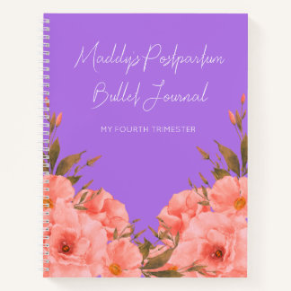 Benutzerdefiniertes lila Blumen Bullet Journal für Notizbuch